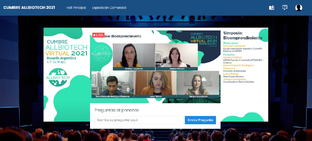 CABiotecnologia's tweet photo. Panel de Bioemprendimientos en @allbiotech_ con @gridexp @CryosmeticsSkin #breakpet @neworgans #CABstartups https://t.co/QaXpKV1Sua