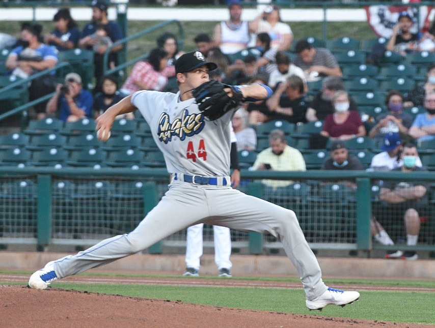 RCQuakes's tweet photo. Gavin Stone touched 95 a few times in his pro debut tonight in San Bernardino. https://t.co/iAVTmg1UsD