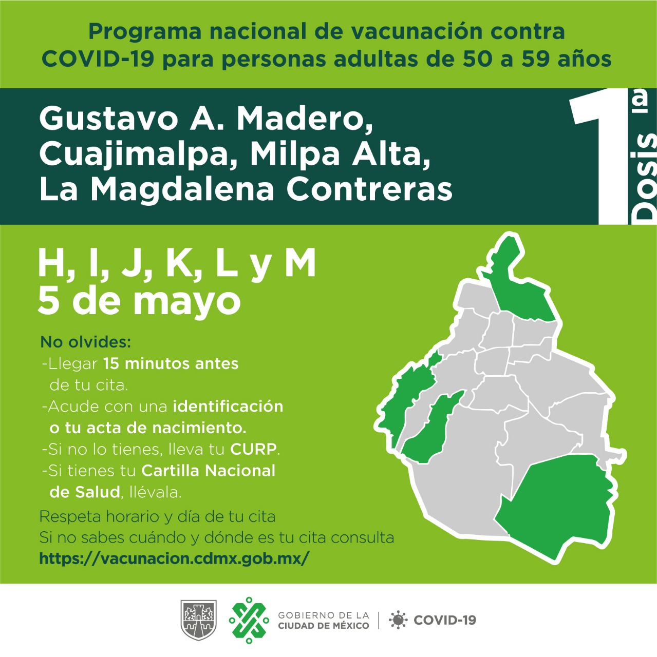 Gobierno Cdmx On Twitter Continua El Programa Nacional De Vacunacion Contra Covid19 Para Personas De 50 Anos Y Mas En Las Alcaldias Cuajimalpa Gustavo A Madero La Magdalena Contreras Y Milpa Alta
