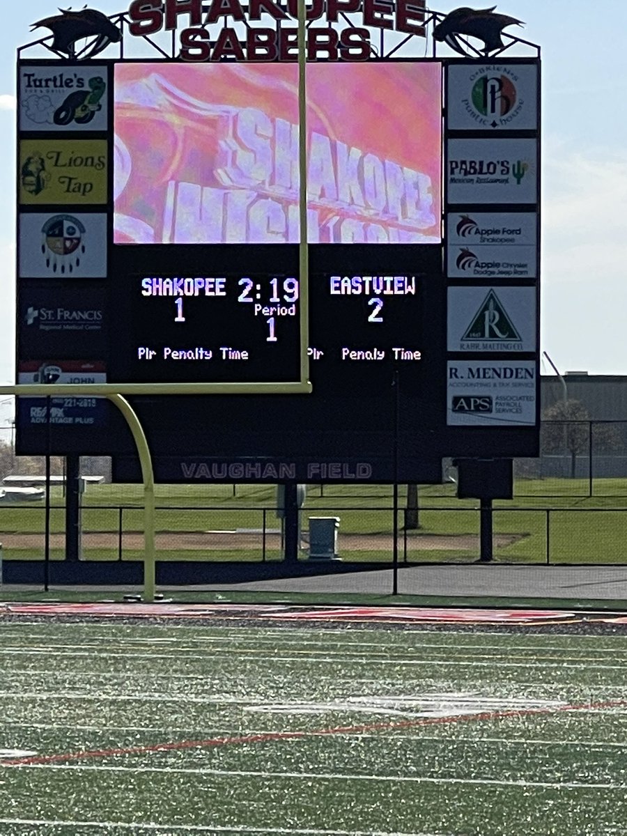 Game time and early lead for Varsity at Shakopee!