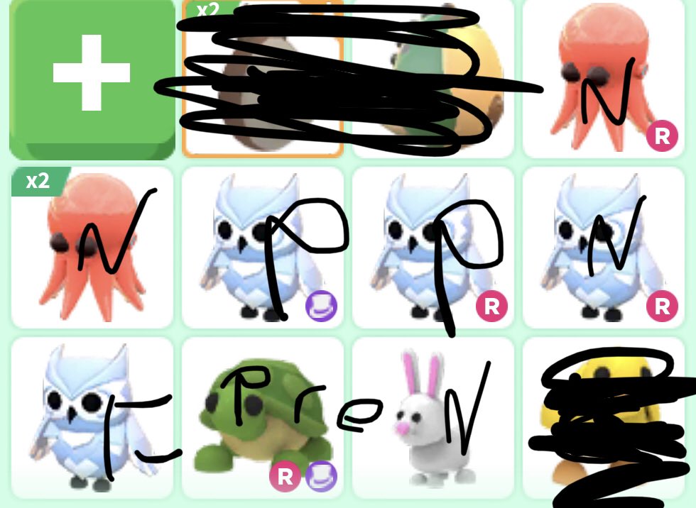 irespectstans's tweet photo. Tradings my inventory! WL: parrot, owl,  frost, bat dragon, crow  and more. im also probably trading my two Aussie eggs but I crossed them out bc  I might not.  P means post teen, N is new born, pre is preteen, F is full #Adoptmetrades #adoptme #adoptmetrading #adoptmeoffers https://t.co/UtBtP3MbKp