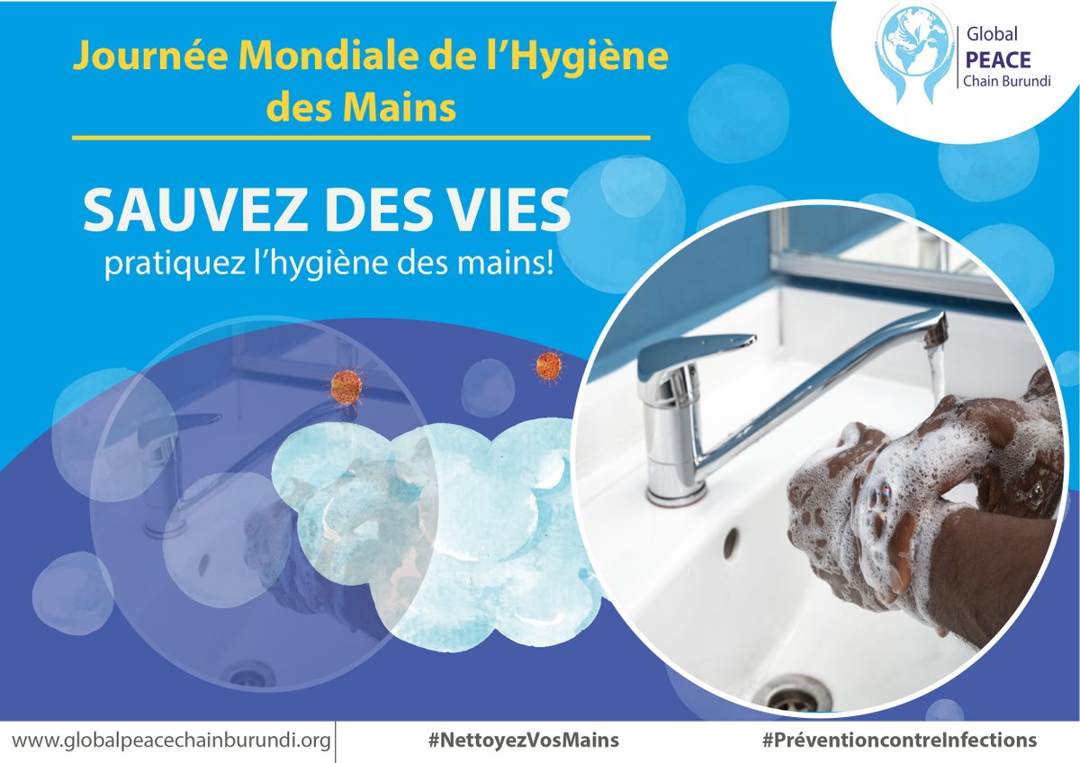 5-5-2021 #JournéeMondialedelhygiènedesmains Sauvez des vies: pratiquez l'hygiène des mains #préventioncontrelesinfections face au #COVID19 <a href="/SDG2030/">SDG2030</a> <a href="/vouofobrondon/">Dr .Vouofo Brondon Niguel ,MD,MPH</a> <a href="/PeaceByDialogue/">Global Peace Chain</a> <a href="/KamranZafar_/">Kamran Zafar</a> <a href="/WhoBurundi/">WHO Burundi</a> <a href="/UNWomenBurundi/">UN Women Burundi</a> <a href="/UNICEF_Burundi/">UNICEF Burundi</a>  <a href="/AFSCBurundi/">American Friends Service Committee Burundi</a>
