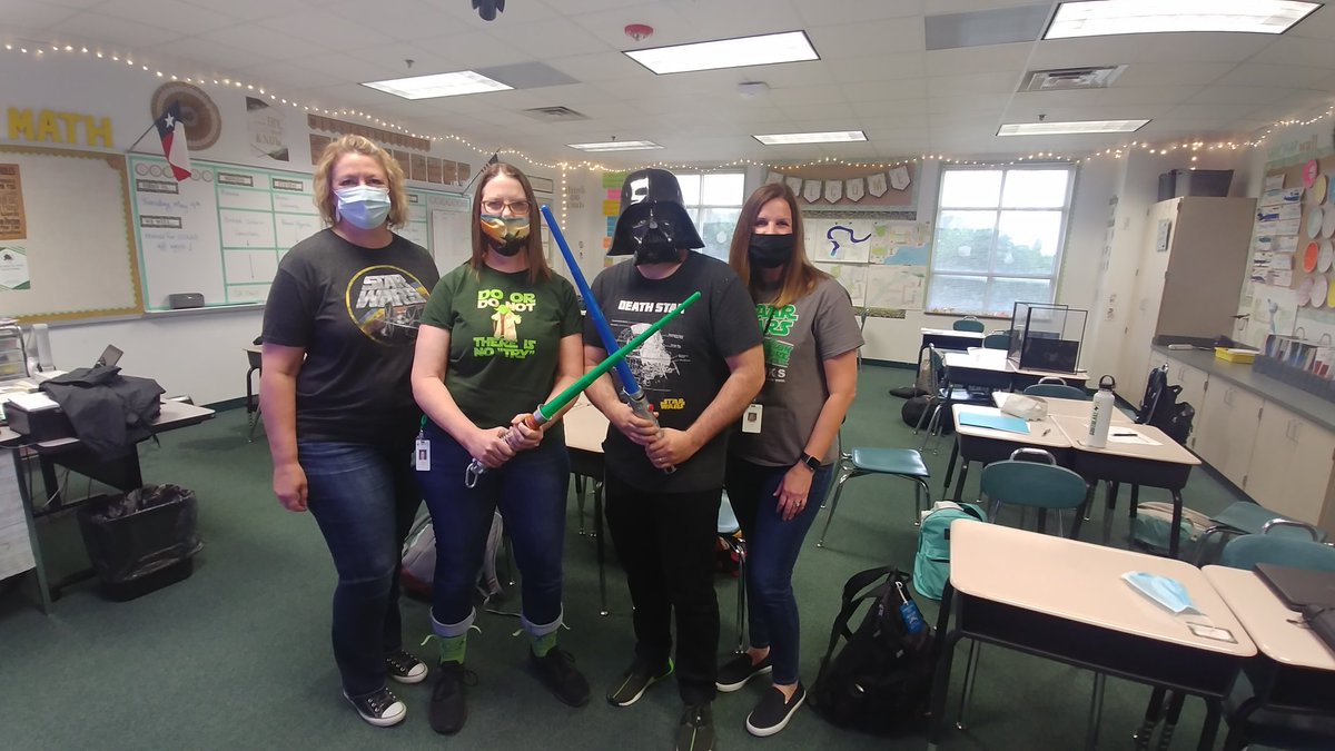 May the 4th Be With You! Happy Star Wars Day from the EIS 6th grade math department. <a href="/EubanksDragons/">Eubanks Intermediate</a>
<a href="/MrsCalvinEIS/">Nancy Calvin</a> <a href="/ms_lrod/">Laura Rodriguez</a> <a href="/Mr_JJennings/">Jeremy Jennings</a> 
#EISFamily