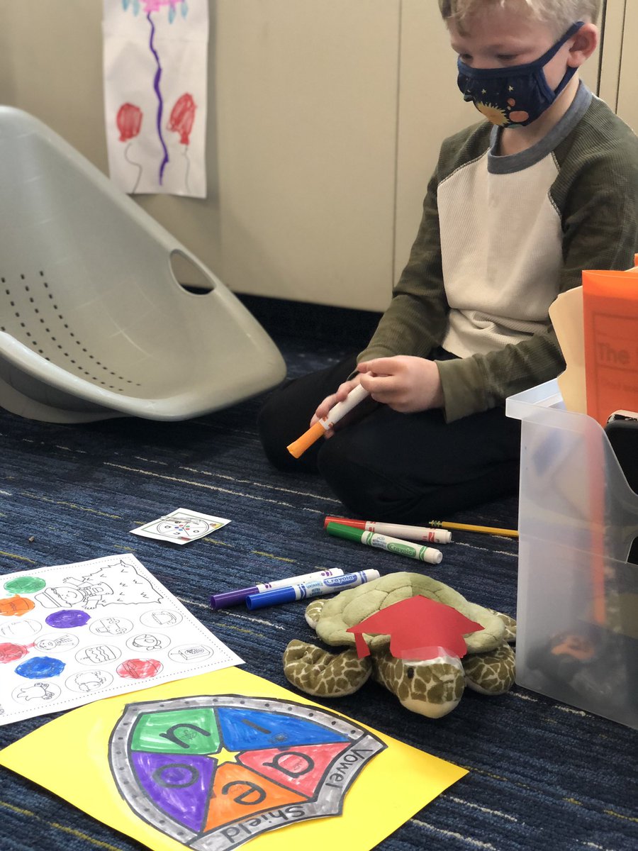 Mabel, our phonics mascot, graduated from Vowel School today! Hooray for making our vowel shields shine 🐘🎓 #CentralFoxes