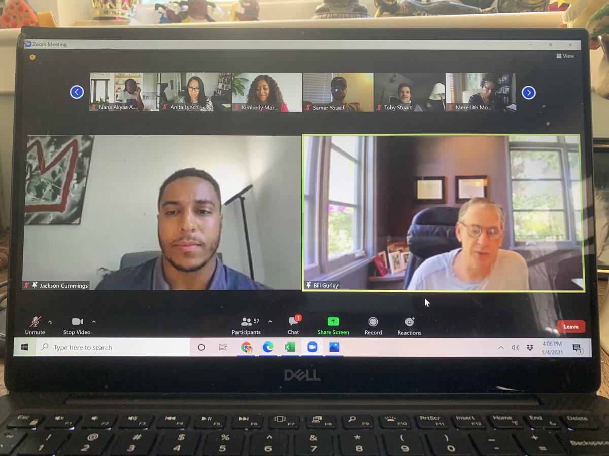 I really must say, listening to <a href="/bgurley/">Bill Gurley</a> talk is as close to a masterclass as it comes.  So much great advice &amp; nuggets for our <a href="/BlckVentureInst/">Black Venture Institute</a> fellows.  Boom <a href="/JacksonTheVC/">Jackson Cummings</a>