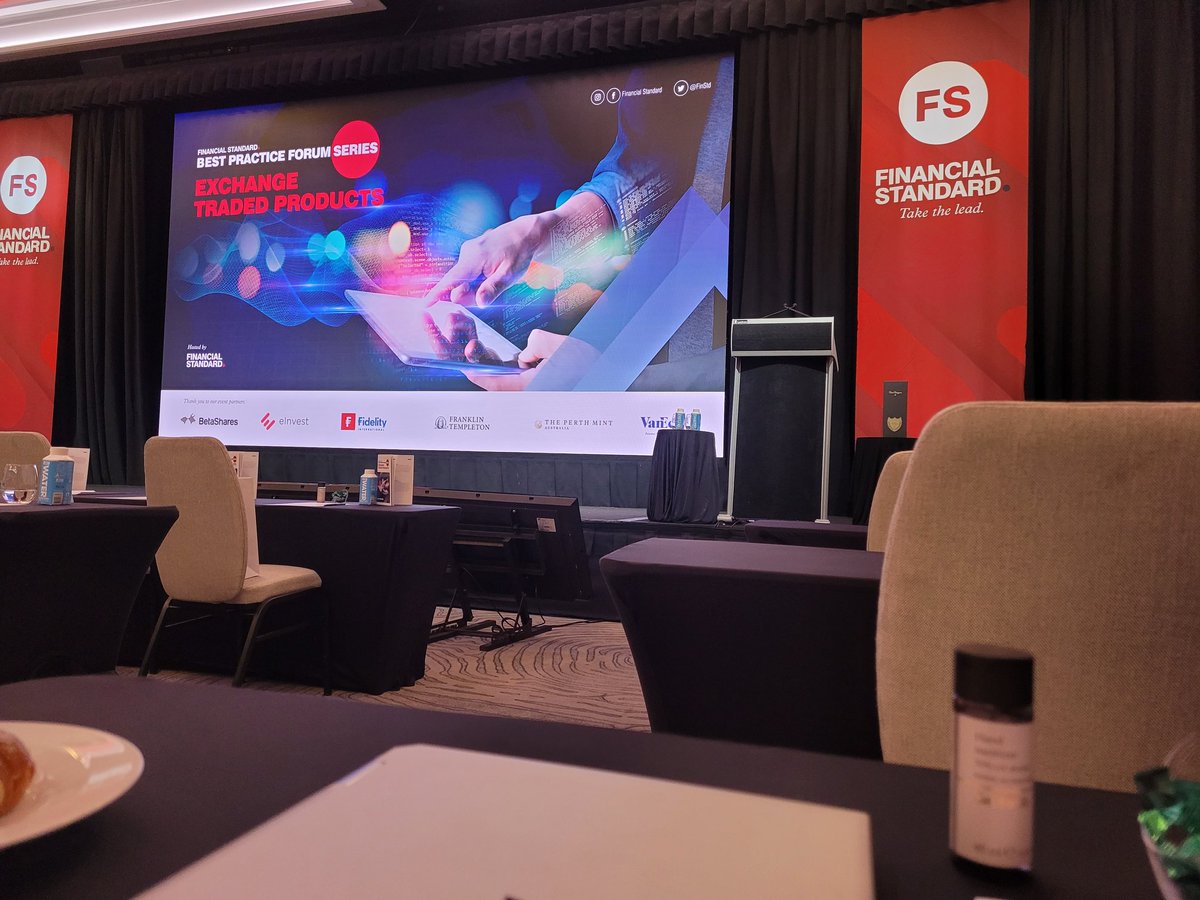 ETFtrackerAU's tweet photo. At the #financialstandard Exchange Traded Products forum checking out all things #ETFs. Looking forward to my panel talk as well with @eInvestau and others
#finance #australia #investing https://t.co/03C605N6lT