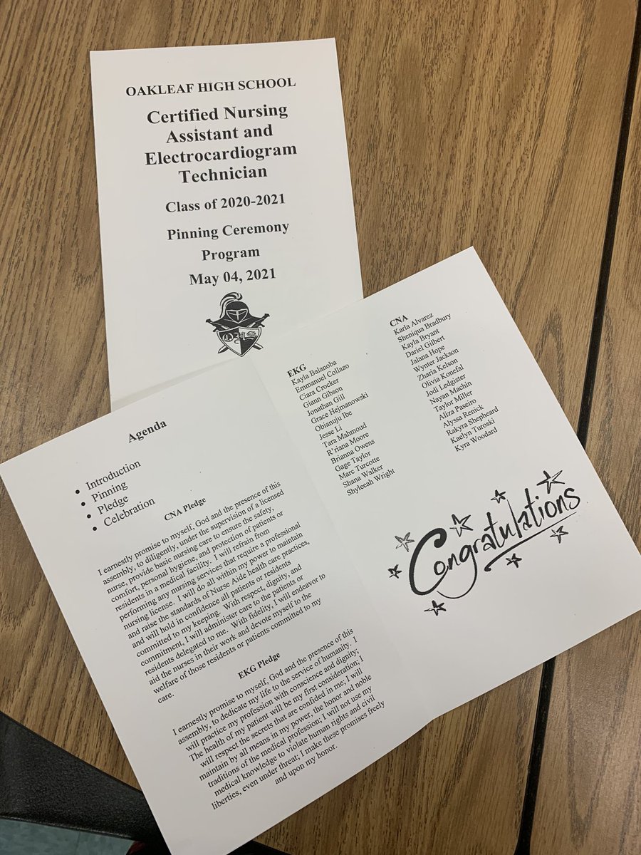 Congratulations <a href="/oneclayschools/">Clay County District Schools</a> @OakleafHigh health science students for earning their CNA and EKG certifications!