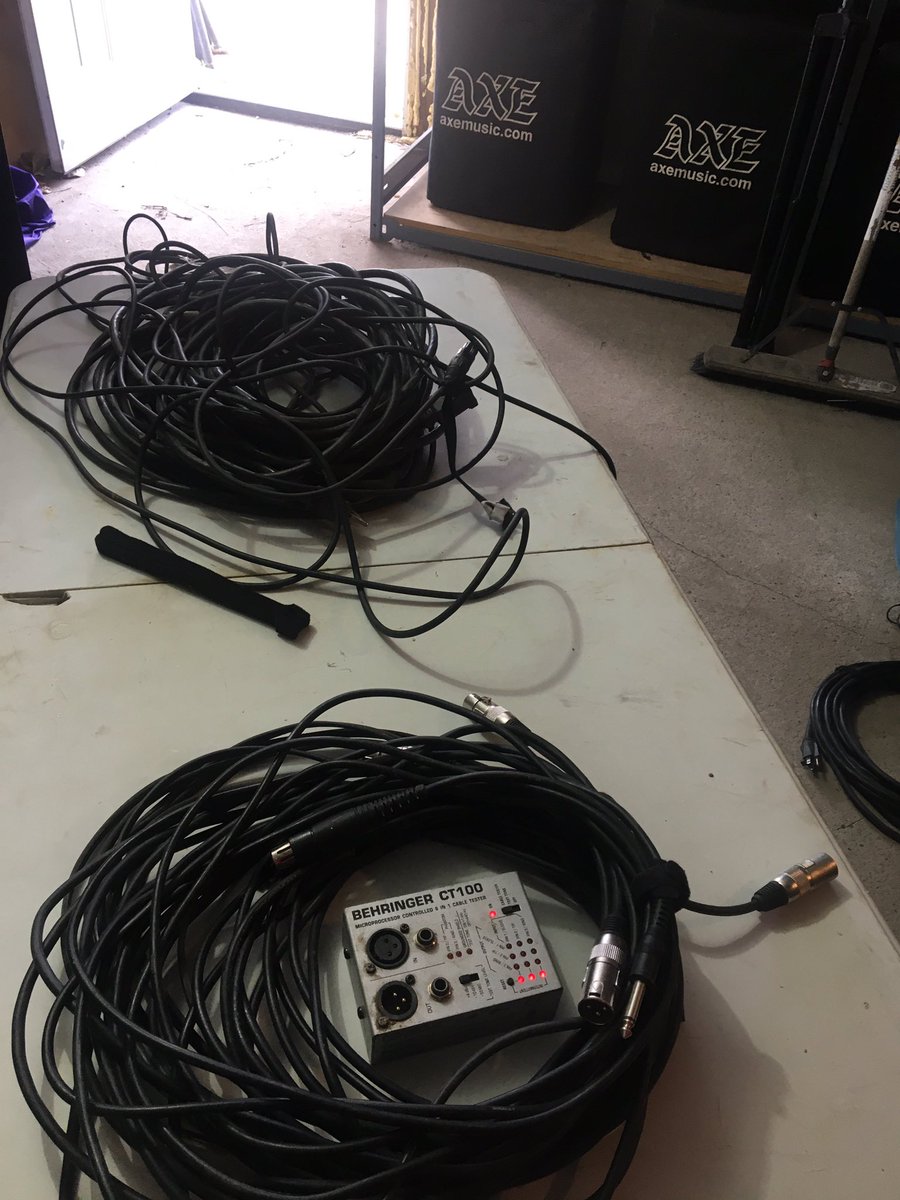 testing mic cables in anticipation of Alberta loosening restrictions on live events Our industry has been shut down for 14+ months now with zero support, gov’t doesn’t  recognize mobile entertainment as an industry #weareNOTallinthistogether #abpoli #firsttocloselasttoopen