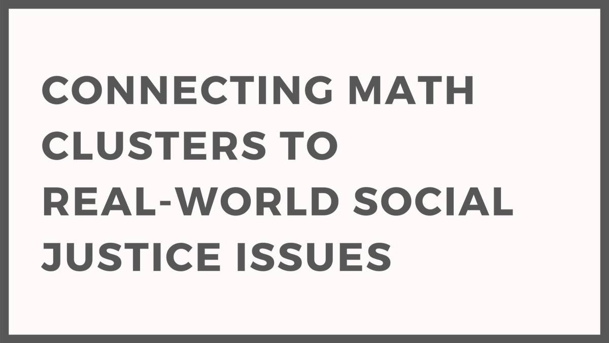 This document can help you choose tasks that fit particular middle school math standards, and it then shows you ideas for using real-life social issues that could be used when teaching the standard. bit.ly/3nBlzas #CCSS #equity #MTBoS