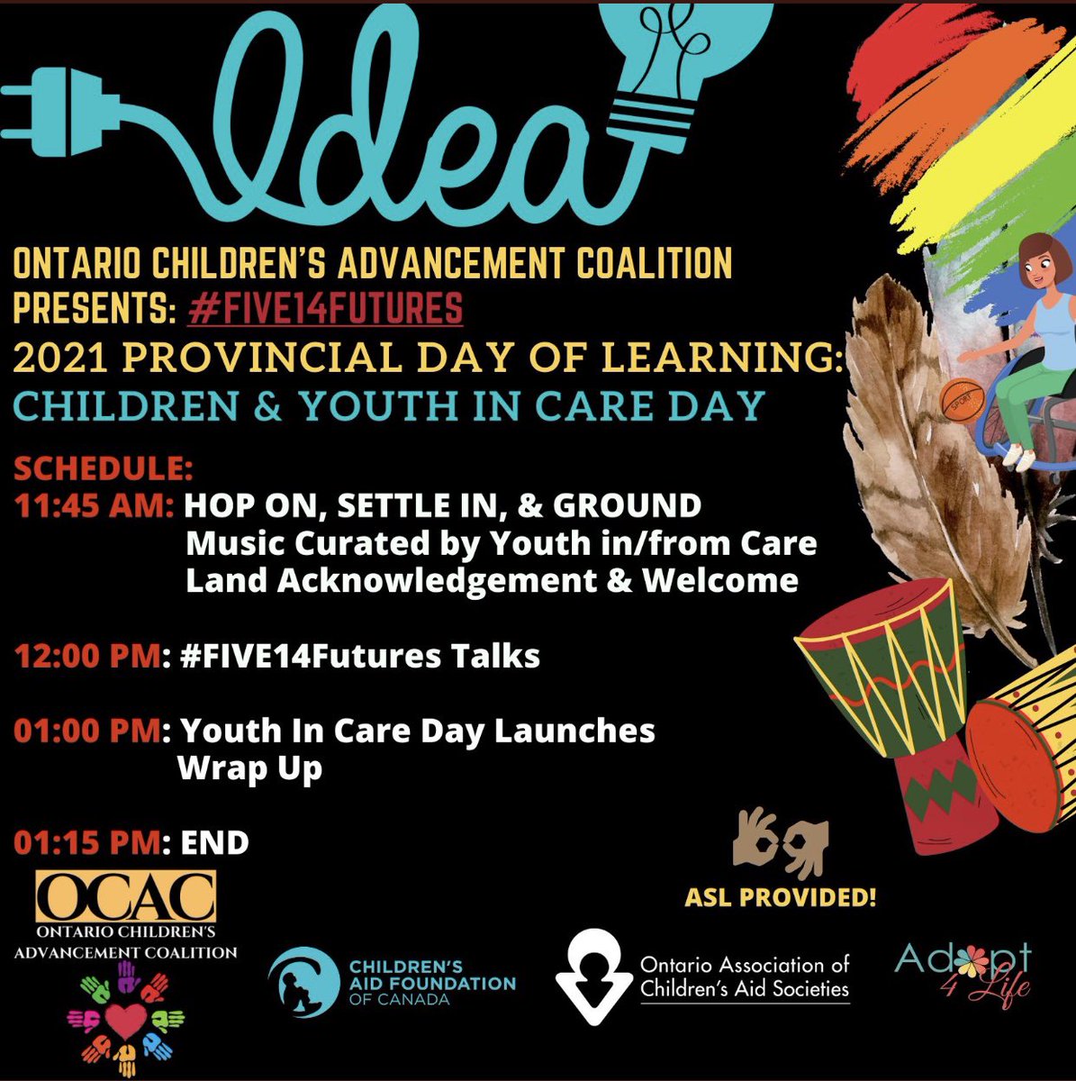 So are so honoured to be supporting the @ChildCoalition in their third annual Provincial day of learning! #five14futures