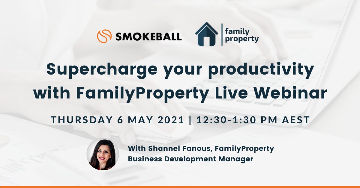 Smokeball_AU's tweet image. Join us tomorrow for a #livewebinar as Smokeball and FamilyProperty showcase the most innovative #integrationtechnology on the market for family lawyers.

Register now: bit.ly/3s6Fn6i 

#legaltechnology #legalsoftware #familylaw #freewebinar