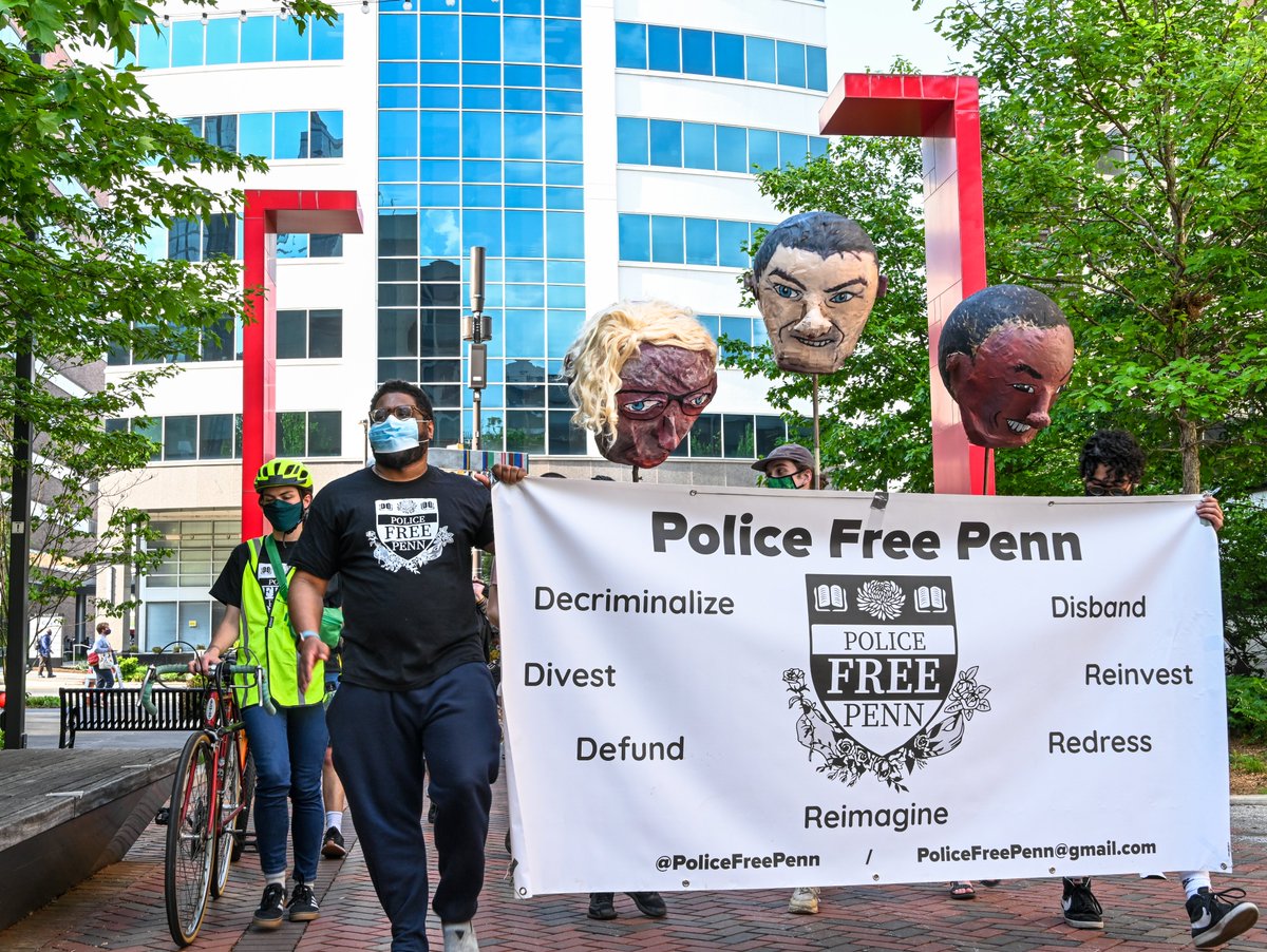 #PoliceFreePenn march at UPenn on May 4, part of Abolition May, a nationwide campaign to get #CopsOffCampus
More photos: shorturl.at/nqI04