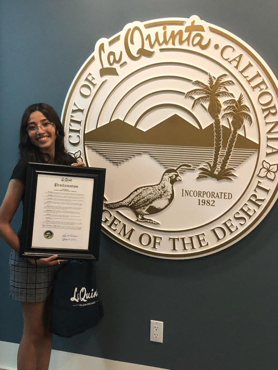 LQHSPSA's tweet photo. Congratulations to PSA superstar, Alyssa Torres! She was recognized by the La Quinta City Council tonight for hard work helping the community with her charitable efforts.
Making PSA proud! Alyssa you rock! May the Fourth Be With You! @LaQuintaHawks https://t.co/tVs5ro8KPT