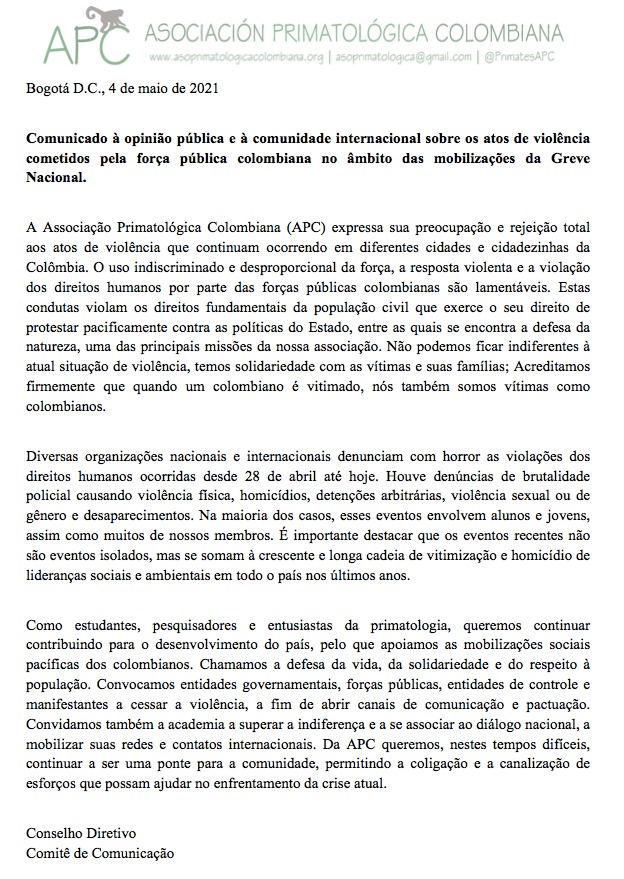 Asociación Primatológica Colombiana tweet media