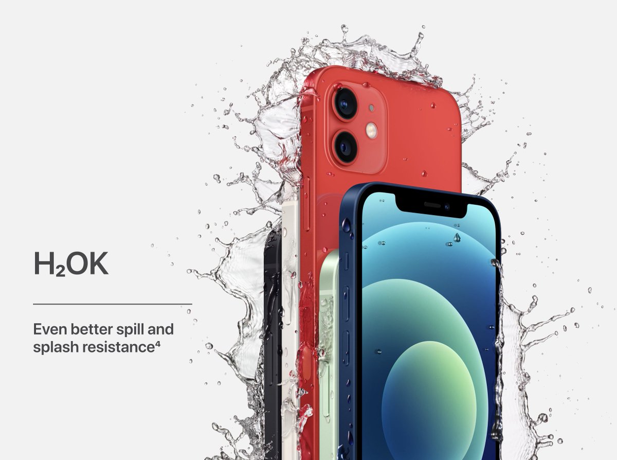 We all know H20 is the chemical formula for water.One additional letter, and you now know the iPhones are water-resistant.The complimenting image helps you visualize what could happen to your iPhone, and it would still be okay.