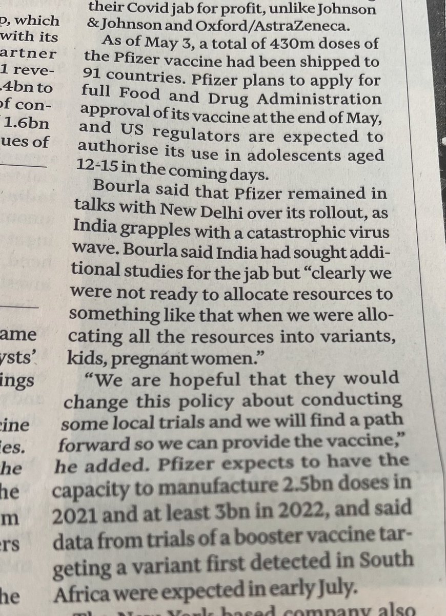 Iamsamirarora's tweet photo. Pfizer vaccine has been shipped to 91 countries already https://t.co/0sPgOCKzFd