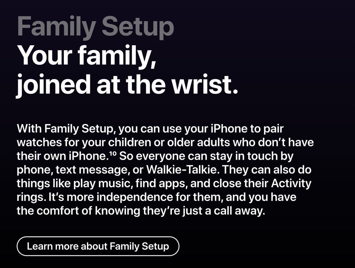 Family cares about family.With their new feature, your family can be "joined at the wrist."To help illustrate this, two Apple watches intertwined.Avatars on one watch (your fam) Text messages between you and grandma on the other.