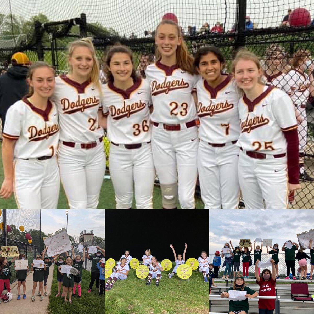 A great night to celebrate these seven seniors! Thank you girls! A shoutout to our future dodger softballers in the stands cheering us on tonight!!! #dodgers #greatdaytobeadodger @DodgerAthletics
