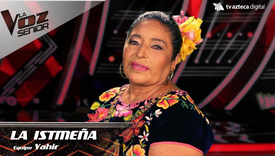 LaVozTvAzteca's tweet photo. ¡Felicidades LA ISTMEÑA, ya eres parte del #EquipoYahir! 🎙👵🏻🎶✨ #EnLaVozSenior @yahirmusic https://t.co/Lbqme03KlV