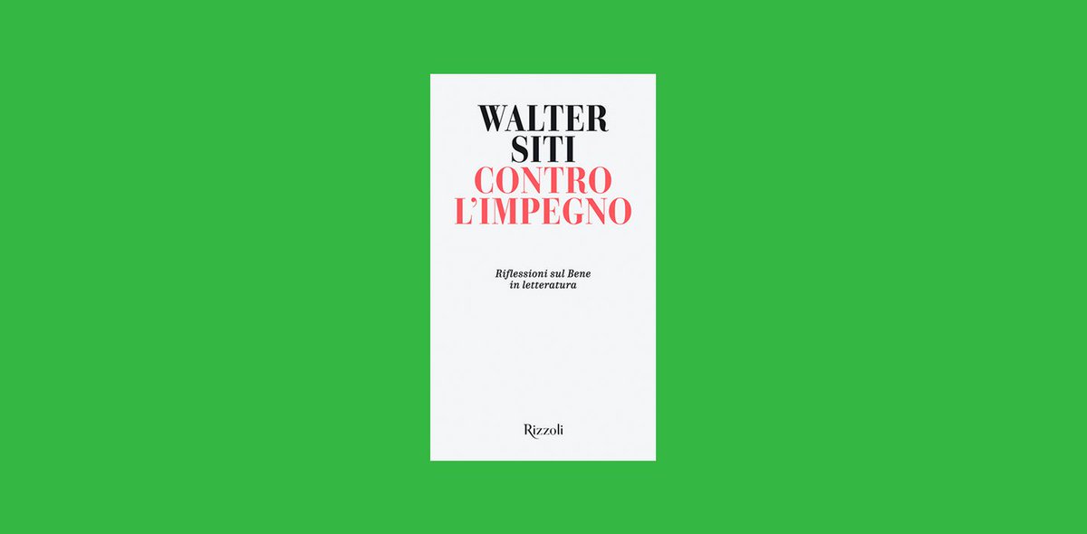 "La letteratura può e deve curare? Deve farci stare bene? No, risponde giustamente Siti. La letteratura può benissimo ammalare, può e dovrebbe complicare le cose." Carlo Mazza Galanti recensisce "Contro l'impegno" di Walter Siti. iltascabile.com/recensioni/con…