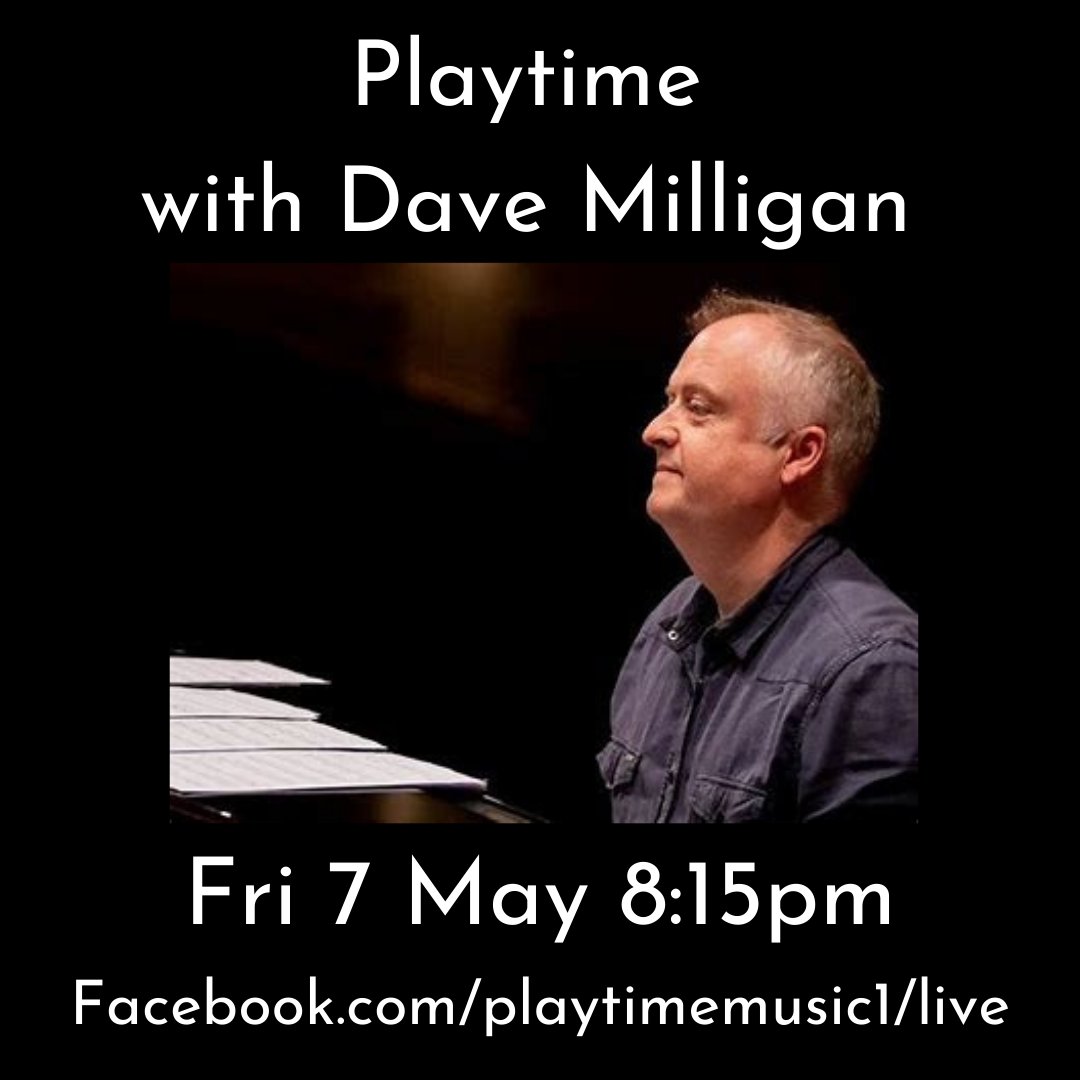 This Friday. Brilliant pianist Dave Milligan joins the award-winning Playtime quartet in a live session streamed online from Pathhead Village Hall. Watch on Facebook, YouTube or Twitch TV @ 8:15pm #jazz #onlinejazz #pianojazz #improvisation #tunes