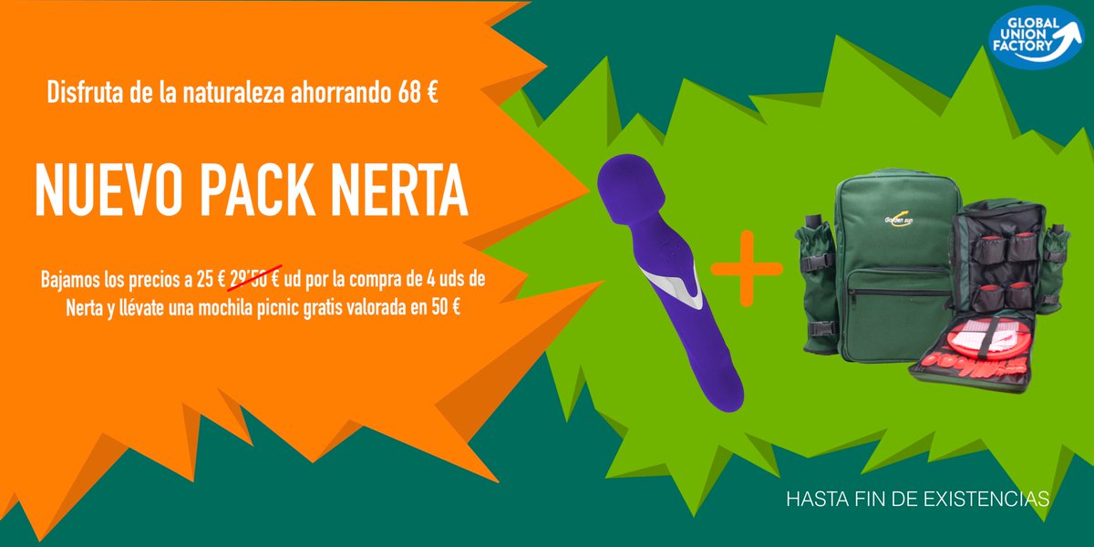 globalunionFT's tweet photo. Por el gran éxito que ha tenido el pack Kaysa, lo queremos celebrar con la llegada del pack naturaleza de Nerta.
Por la compra de 4 unidades llévate la famosa mochila picnic, totalmente gratis, y equipada para poder disfrutar de una comida al aire libre. https://t.co/ivDtOqD70o