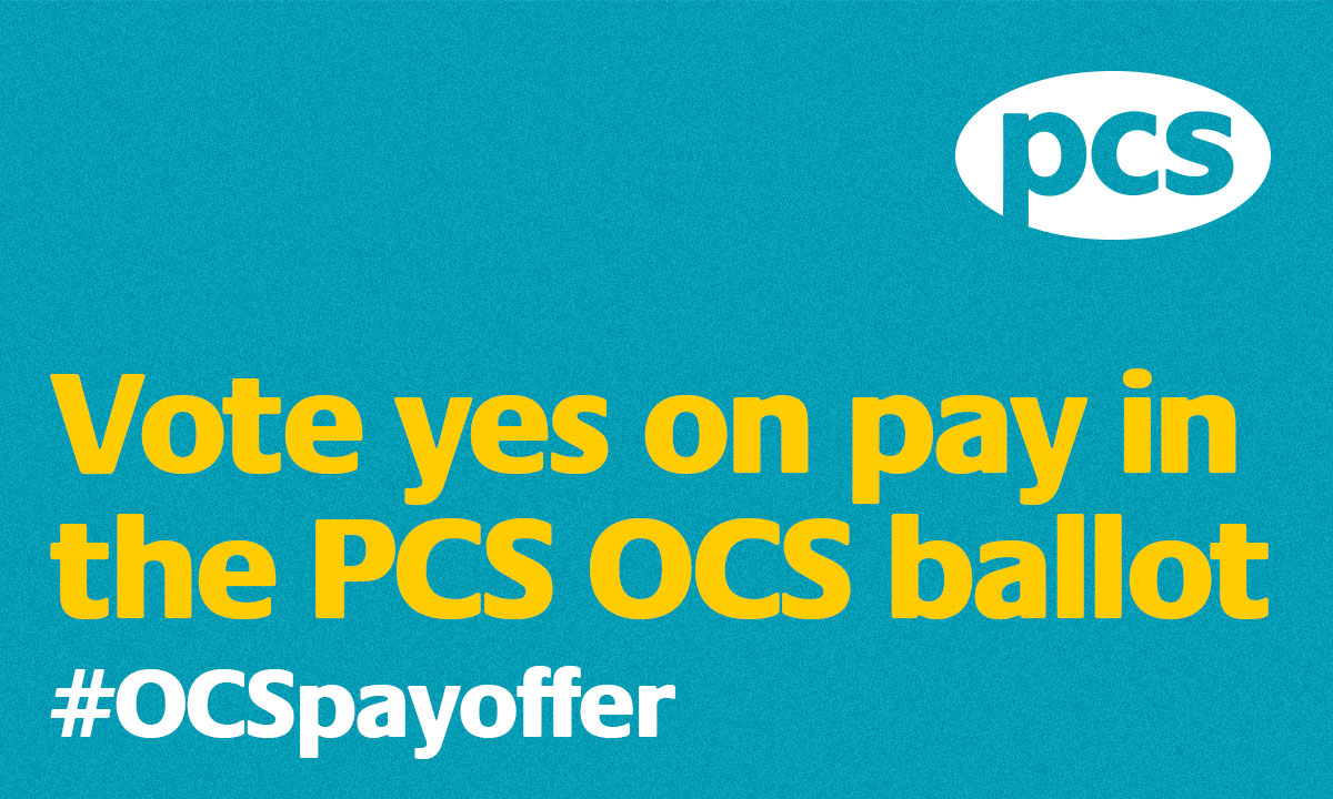 Have your say on pay - PCS ballot on OCS improved pay offer is open. It closes at noon tomorrow, 6 May. Make sure you cast your vote! #OCSpayoffer pcs.org.uk/news/pcs-ballo…