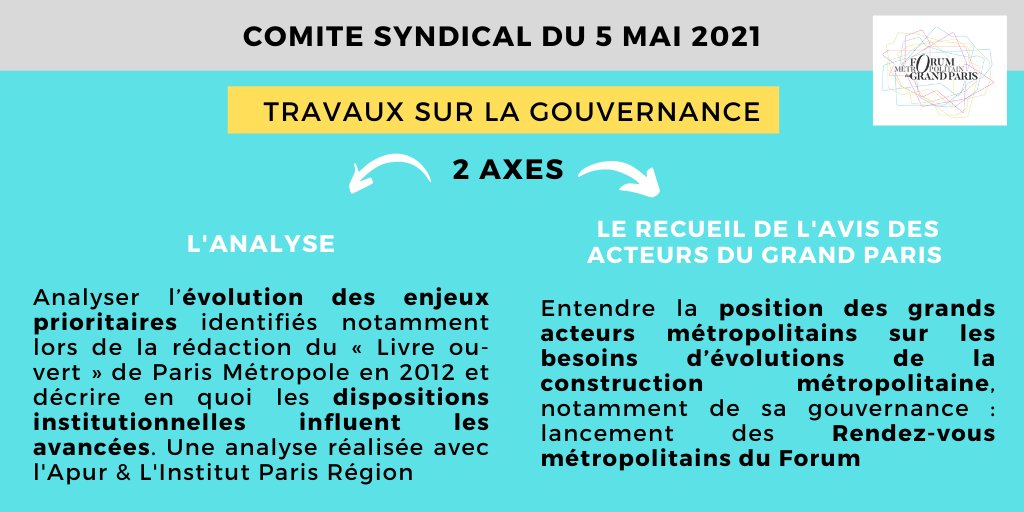 Depuis le début de l’année, les élus du Forum mettent en place une démarche cohérente et globale permettant d’aboutir sur une réflexion commune sur la gouvernance du #GrandParis.