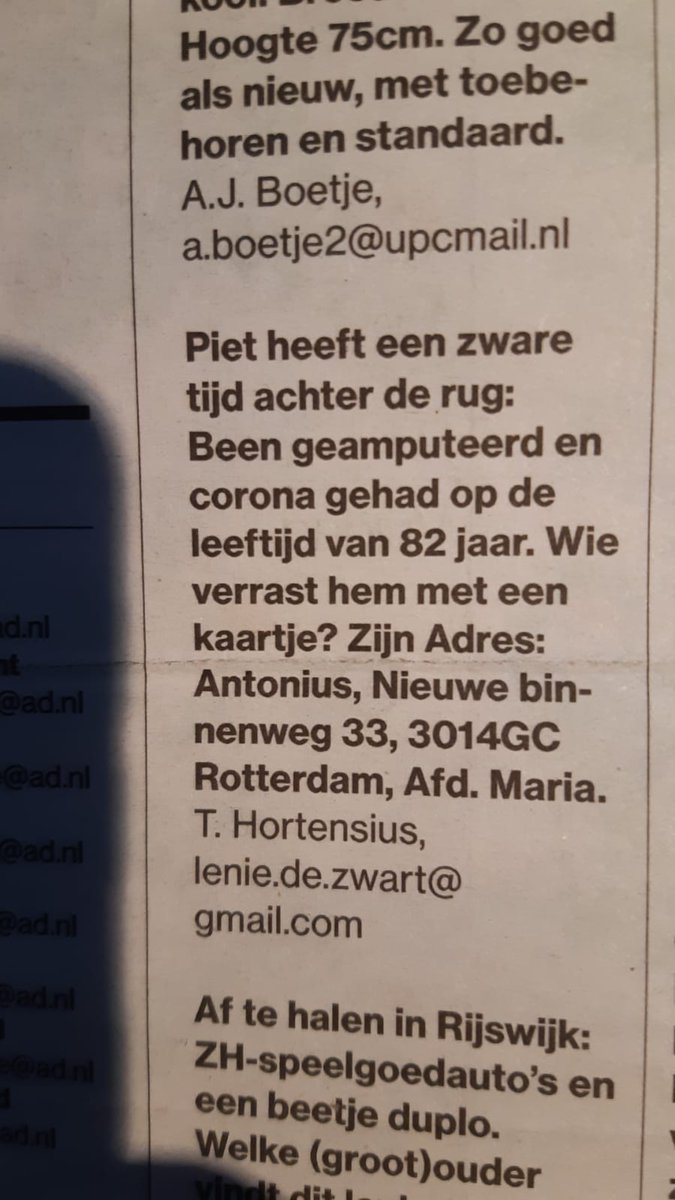 Doe mee met promoten van en deelnemen aan actie voor sturen van een kaartje met meest Rotterdamse tekst. Ik ga voor 'K'reuna of een houten poot, je gaat nog lang niet dood'
#antonius #rotterdam