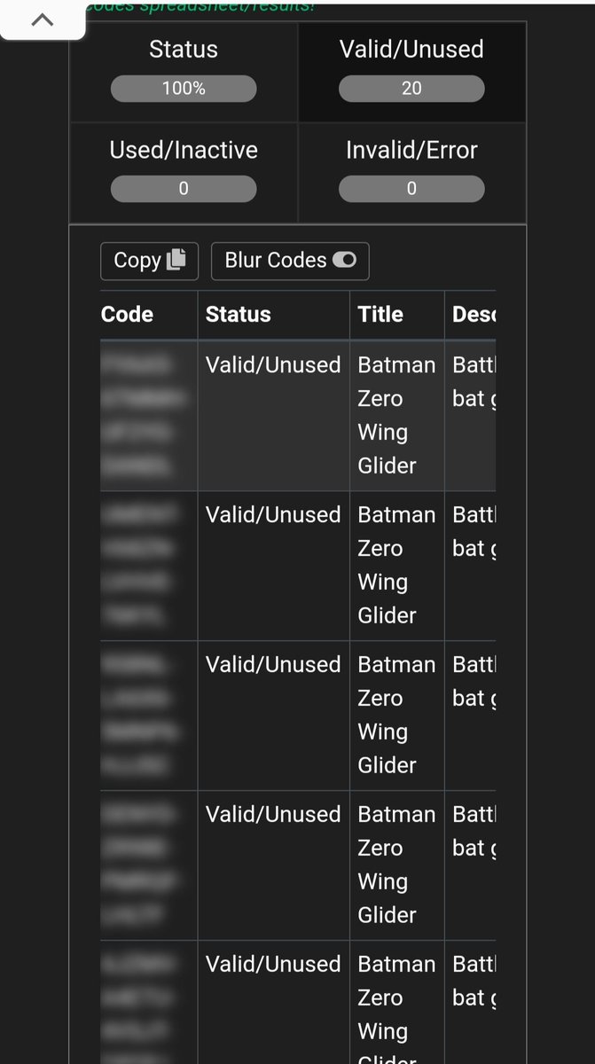 BoogieStore's tweet image. In stock 🔑 :- BATMAN ZERO WING GLIDER KEYS
DM for details
#InGameHouseLegit