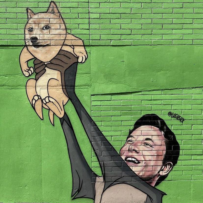 itsALLrisky's tweet image. Shoutout to @ElonMusk, the Master of Memes, the King of Twitter, the Technoking of Tesla, the Imperator of Mars, the Destroyer of Shorts, the eGod, the #DogeFather Himself..

From all of us in the #DogecoinArmy: THANK YOU! 🚀 #Dogecoin #DogecoinToTheMoon