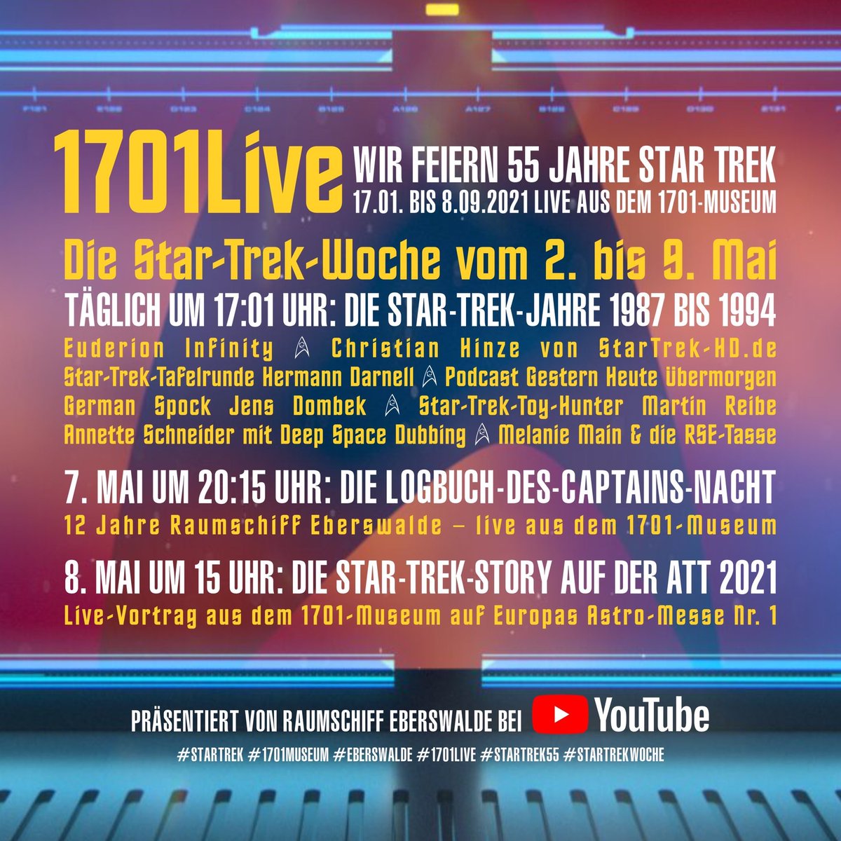 gesternhu's tweet image. Heute ist unser Tag! 😊
Wir befinden uns im Jahr 1990 und erleben #startrek The Next Generation zum ersten Mal. Nachher um 17:01 Uhr feiern auch @codenaga, @NilsWeltweit und @genughaben #StarTrek55 bei  #1701live von @Eberswalde1701!
Kommt alle! Gerne #RT!
youtube.com/user/Raumschif…