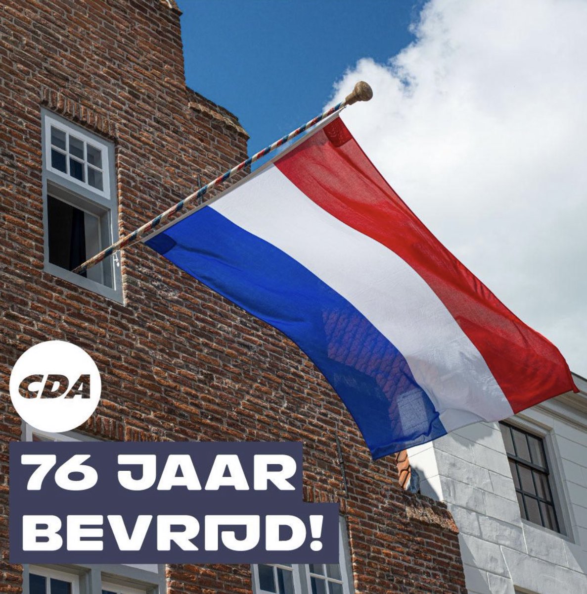 CDAGelderland's tweet image. Vandaag vieren we in Nederland dat we 76 jaar bevrijd zijn! 🇳🇱