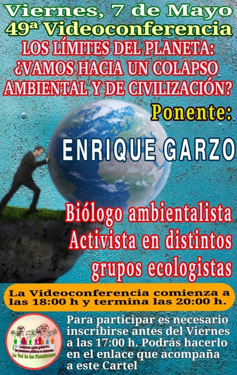 #SalvemosElMundo
Inscríbase en este enlace 👇👇👇👇: 
us02web.zoom.us/meeting/regist…
#LosLimitesDelPlaneta
#HaciaUnColapsoTotal
Luego recibirá un e-mail para unirse.
<a href="/pensionazo_no/">G. C. LA VOZ de LAS PLATAFORMAS</a>
<a href="/PorLaUnidadPens/">@PorLaUnidadSocial</a>