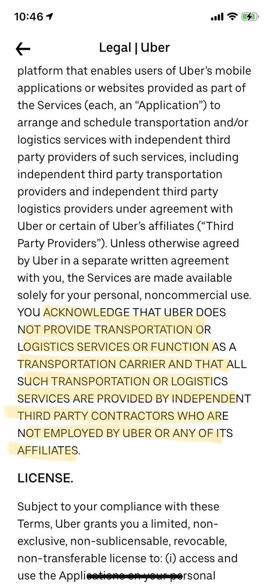 Hey yo @Uber_Mumbai what's with the new terms of service...if you're not providing transportation services then what are you doing?!