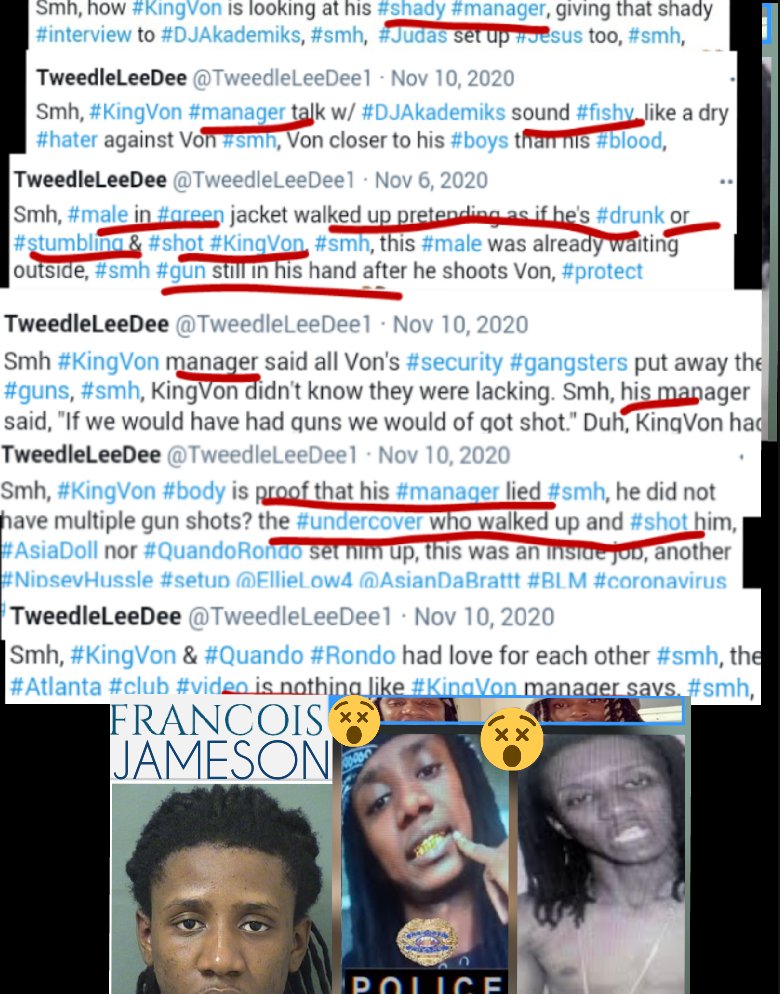 OnWatTho's tweet photo. Smh, #QuestionOfTheDay, didn't I say the stumbling guy shot #KingVon, #smh, limping male with short dred locks in the #video was #JamesonFrancois, #AKA #manager of #KingVon, #COVID19, #BlackLivesMatter, #BLACKPINK, #LilDurk, #BillGates, #BLM, #HipHop #Police #PSA, #coronavirus https://t.co/XIlzWgVcEl