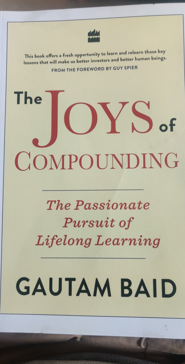 Life is a box of assorted chocolates, you don't what you are going to pull out next. But some things in life are right infront of us, we just need to go nd grab it to bring out the best of ourselves. I believe this book is one such kind. @Gautam__Baid #thejoysofcompounding