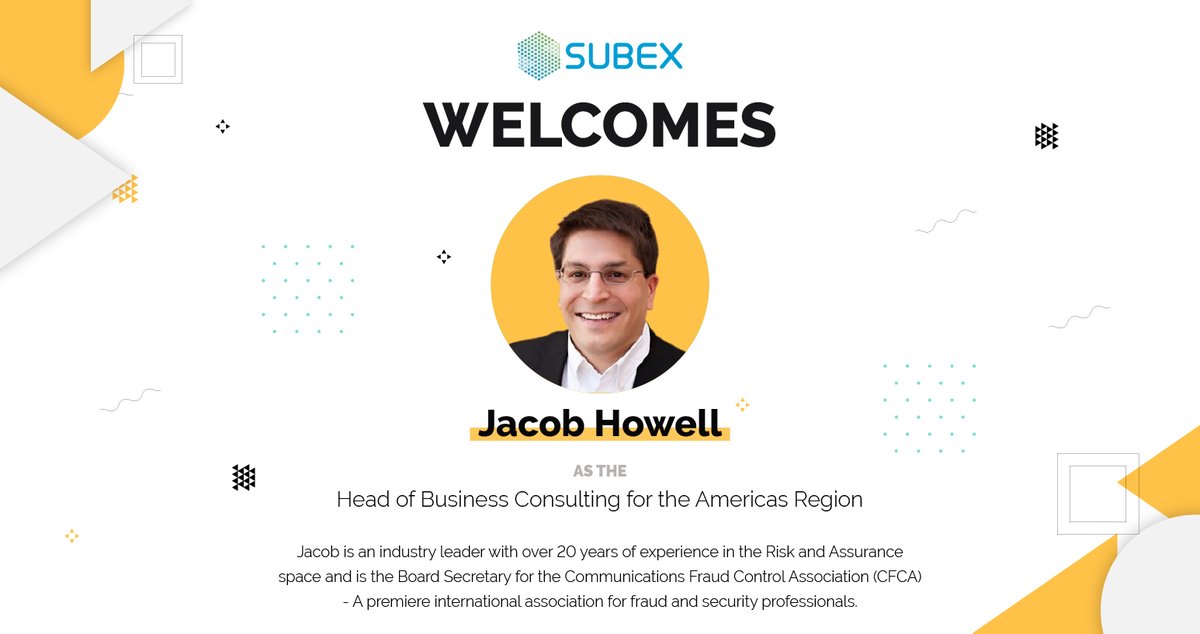 Subex is happy to Welcome Jacob Howell as Head of Business Consulting, Americas. Jacob is a #telecom expert and joins us with 20+ years of experience working with top wireless, wireline, mobile virtual network operator (#MVNO), and cable service provider…