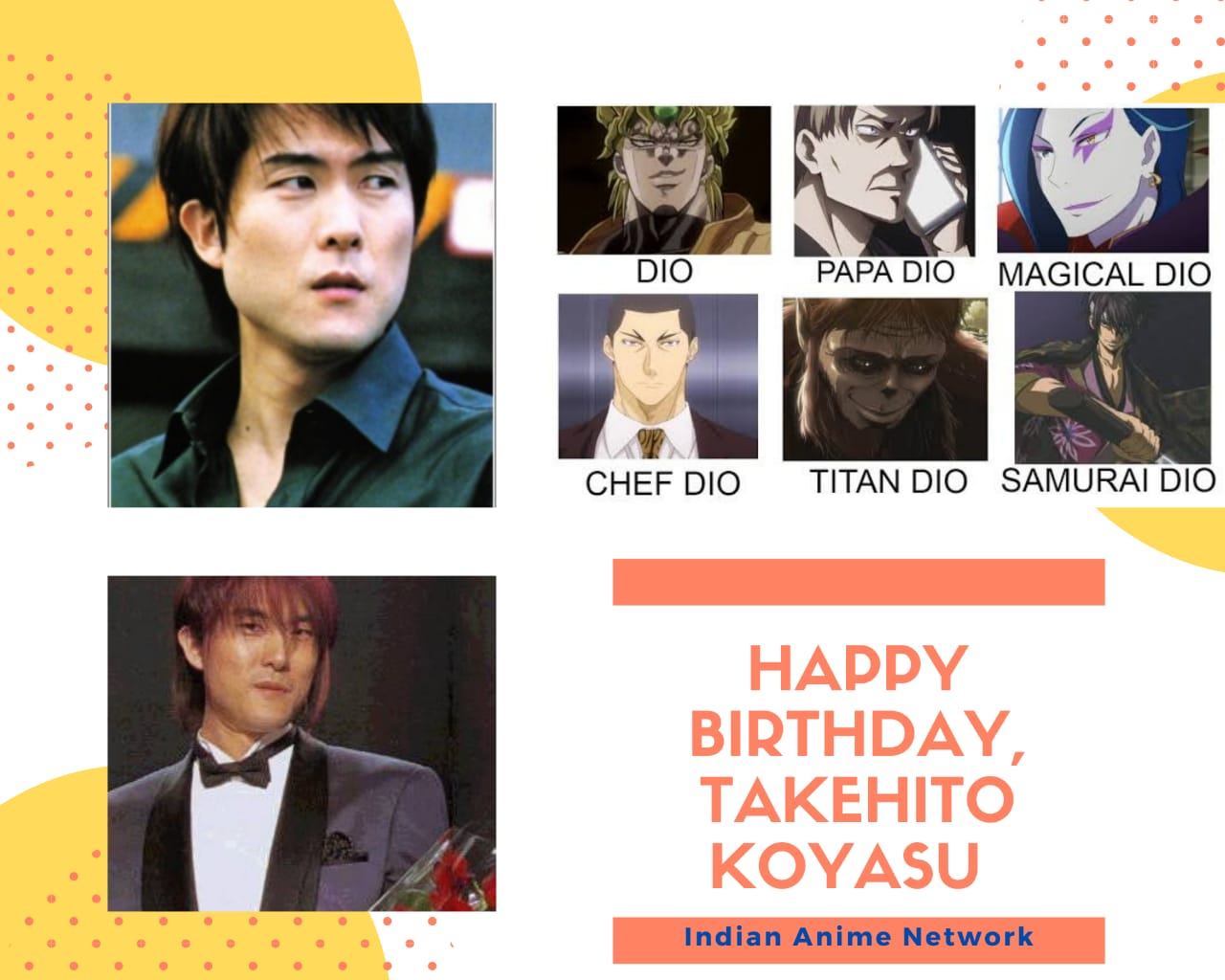 Happy Birthday to the voice of Dio Brando, Takehito Koyasu    