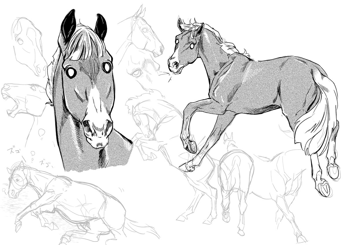 やっぱり描いてて1番楽しいのは馬だなぁと思う、あってなかったようなGW最終日😇
描ける馬の幅も拡げていきたい🐴

密かな野望としては、ばんえい競馬の競馬漫画描きたい 