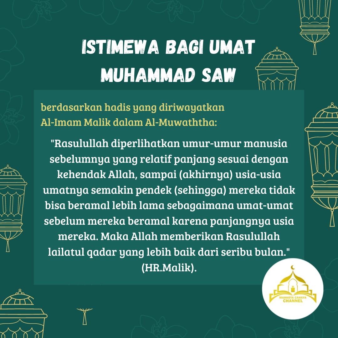Mahkota Cahaya On Twitter Lailatulqadar Atau Lailat Al Qadar Adalah Satu Malam Penting Yang Terjadi Pada Bulan Ramadan Yang Dalam Al Qur An Digambarkan Sebagai Malam Yang Lebih Baik Dari Seribu Bulan Religi Sholawat Islam