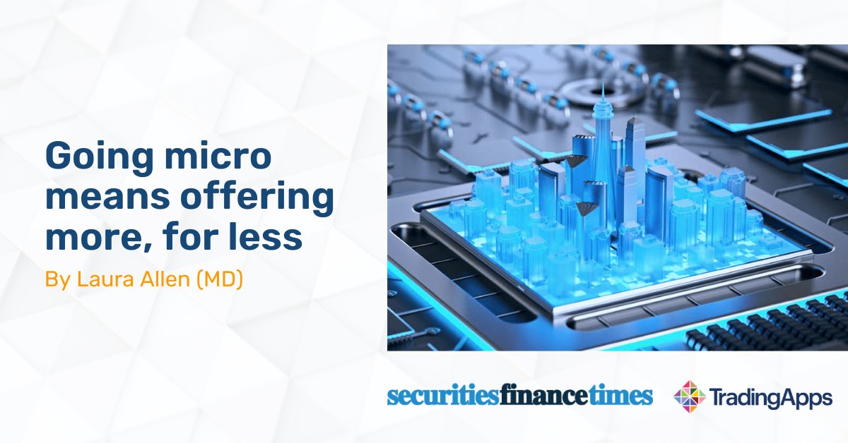 TradingApps (@trading_apps_) on Twitter photo In the recent <a href="/SecFinTimes/">Securities Finance Times</a>, Laura retraces her journey from offering a monolithic, on-premise solution to a SaaS model for its microservice architecture, and outlines all the ways it benefits clients.
Red here: bit.ly/GoingMicro
Full magazine: bit.ly/TechnologyAnnu… In the recent <a href="/SecFinTimes/">Securities Finance Times</a>, Laura retraces her journey from offering a monolithic, on-premise solution to a SaaS model for its microservice architecture, and outlines all the ways it benefits clients.
Red here: bit.ly/GoingMicro
Full magazine: bit.ly/TechnologyAnnu…