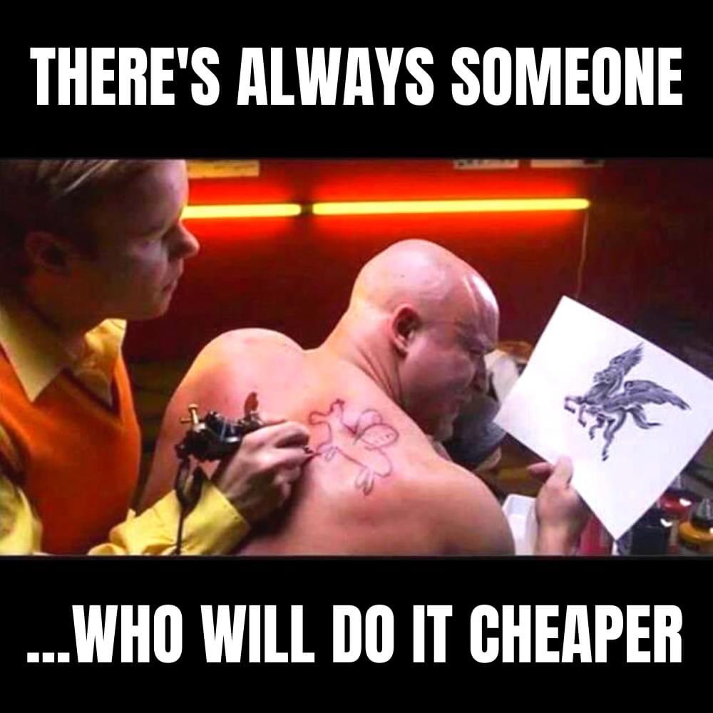 Targeted with an ad on FB today from an Australian agency offering brand &amp; website package for $399. I immediately remembered this incredible meme. 👏👎