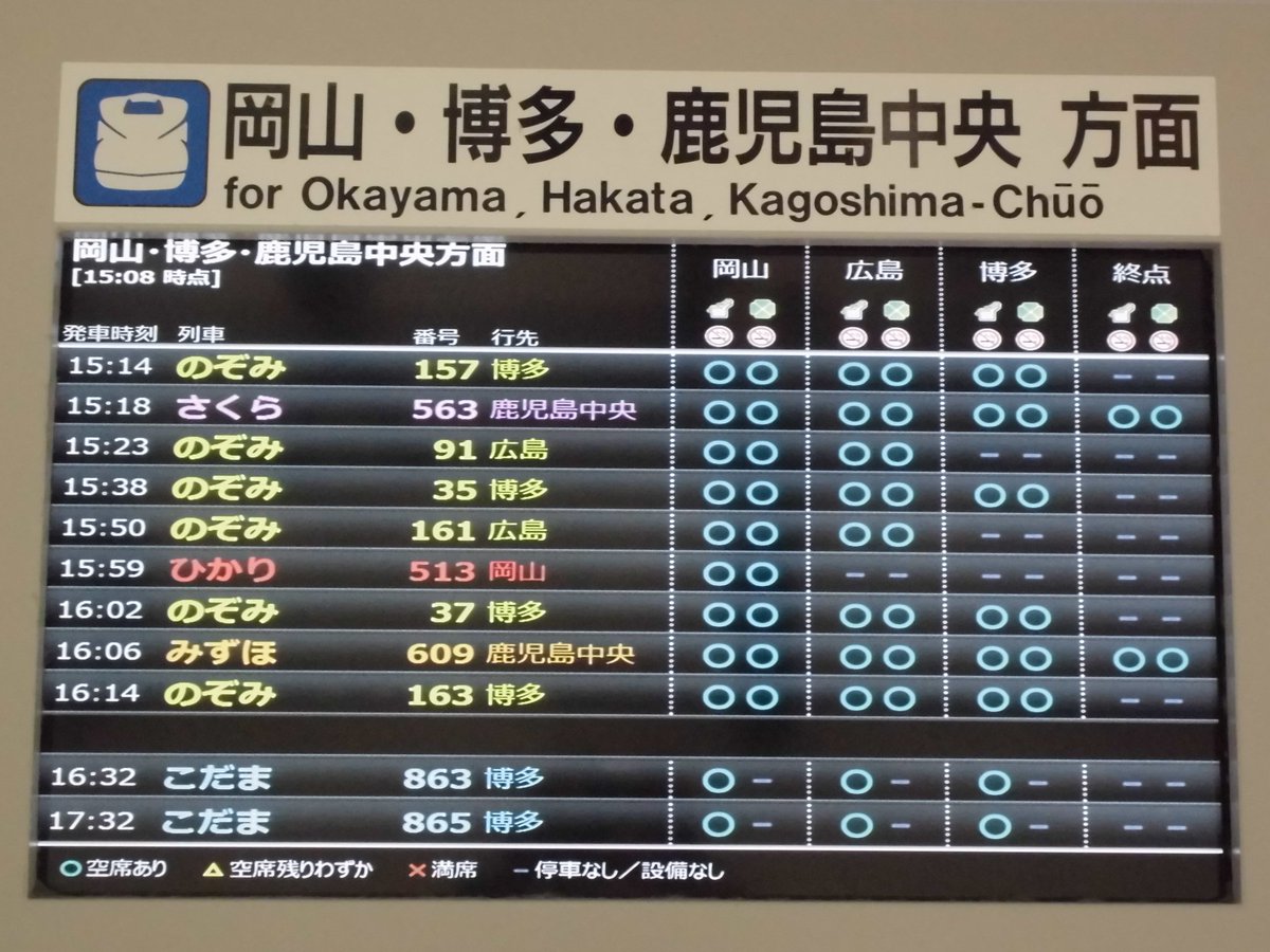 Jr東海公式 新大阪駅混雑状況 Shinosaka Sta Info V Twitter 本日は上り 下り共に多くの新幹線指定席に余裕がございます エクスプレス予約 スマートexではもちろん 指定席券売機でも お客様ご自身で希望の席をご予約いただけます 窓口でも駅係員が可能な限り