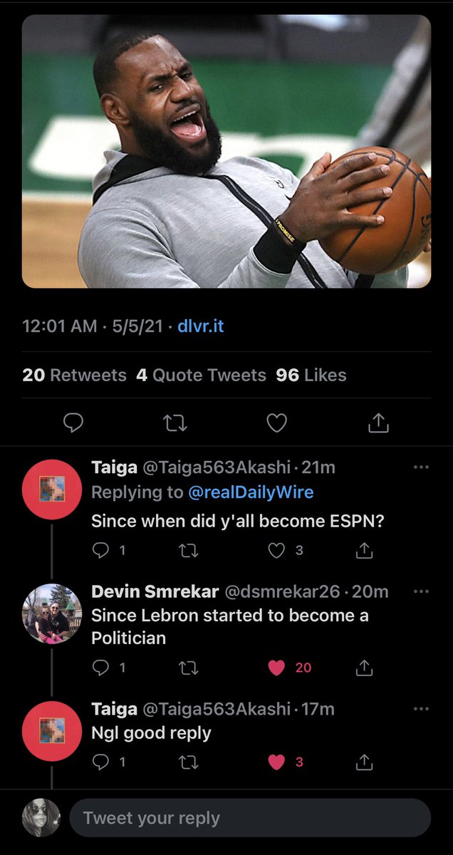 MichelleWhitzel's tweet photo. This exchange in the comments... 😂

#LeBronJames #ESPN #politician #ngl #goodreply https://t.co/7xfucAhcfb