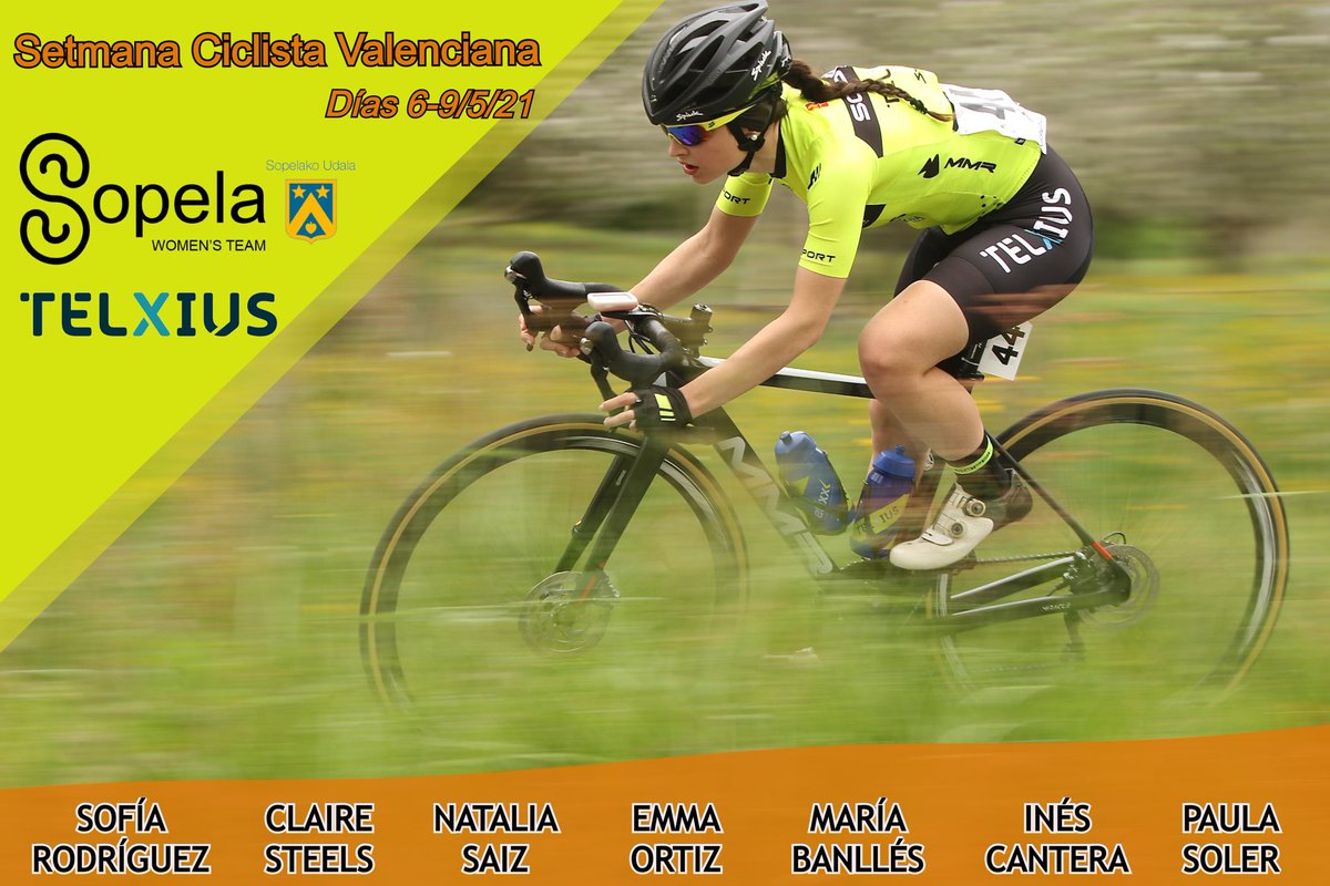 📣 Preparados para este jueves empezar en la <a href="/SetmanaCiclista/">Setmana Ciclista - Volta Femenina de la CV</a> 

⬇️ Nuestra alineación:
<a href="/sofietaaa/">Sofia Rodriguez Revert</a> 
<a href="/claire_steels/">Steels Fitness</a> 
<a href="/nataliasaiz_s/">Natalia</a> 
<a href="/emma__98/">Emma Ortiz</a> 
<a href="/mariabanlles/">Maria Banlles</a> 
<a href="/inesitacantera/">Inés Cantera</a> 
<a href="/paulasoler26/">Paula Soler</a> 

#VCVF21

📸: <a href="/oskarmatxin/">Oskar Matxin Edesa</a>