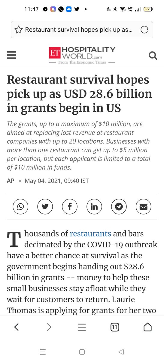 ZorawarKalra's tweet photo. US approved $28.6 Billion in grants for the restaurant industry for its survival.We feel some monetary assistance is needed here as well if the industry (2nd largest employer of humans in India and over 2% contribution to GDP)is to survive @NRAI_India @KingKatriar @RiyaazAmlani https://t.co/puD5SSgyg1
