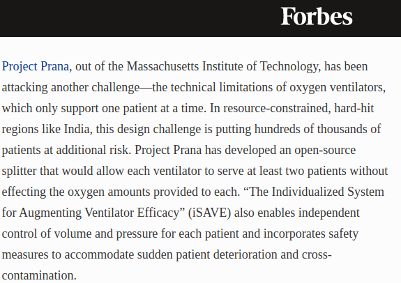 project_prana's tweet photo. @RNTata2000 @BillGates @BMGFIndia @MIT @harvardmed developed iSAVE device can immediately double ventilation capacities in India. Please help us raise funds and awareness to make this device freely accessible across India. #isave #COVIDEmergencyIndia https://t.co/N7VzKKFEcO https://t.co/GLlRtFpgvx
