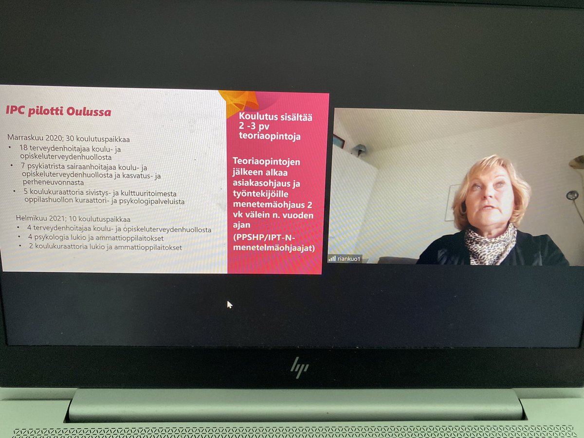 Merja Männistö (@merjamannisto) on Twitter photo Kiitos <a href="/RitvaKuorilehto/">Ritva Kuorilehto</a> esityksestäsi #IPC menetelmästä #Oulussa Nuoren mieli murroksessa -webinaarissa! Kyseessä vaikuttava menetelmä nuorten mielenterveyshaasteiden varhaiseen tunnistamiseen. <a href="/oamk_ouas/">Oamk</a> <a href="/UniOulu/">University of Oulu</a> @Terveystiede_OY Kiitos <a href="/RitvaKuorilehto/">Ritva Kuorilehto</a> esityksestäsi #IPC menetelmästä #Oulussa Nuoren mieli murroksessa -webinaarissa! Kyseessä vaikuttava menetelmä nuorten mielenterveyshaasteiden varhaiseen tunnistamiseen. <a href="/oamk_ouas/">Oamk</a> <a href="/UniOulu/">University of Oulu</a> @Terveystiede_OY