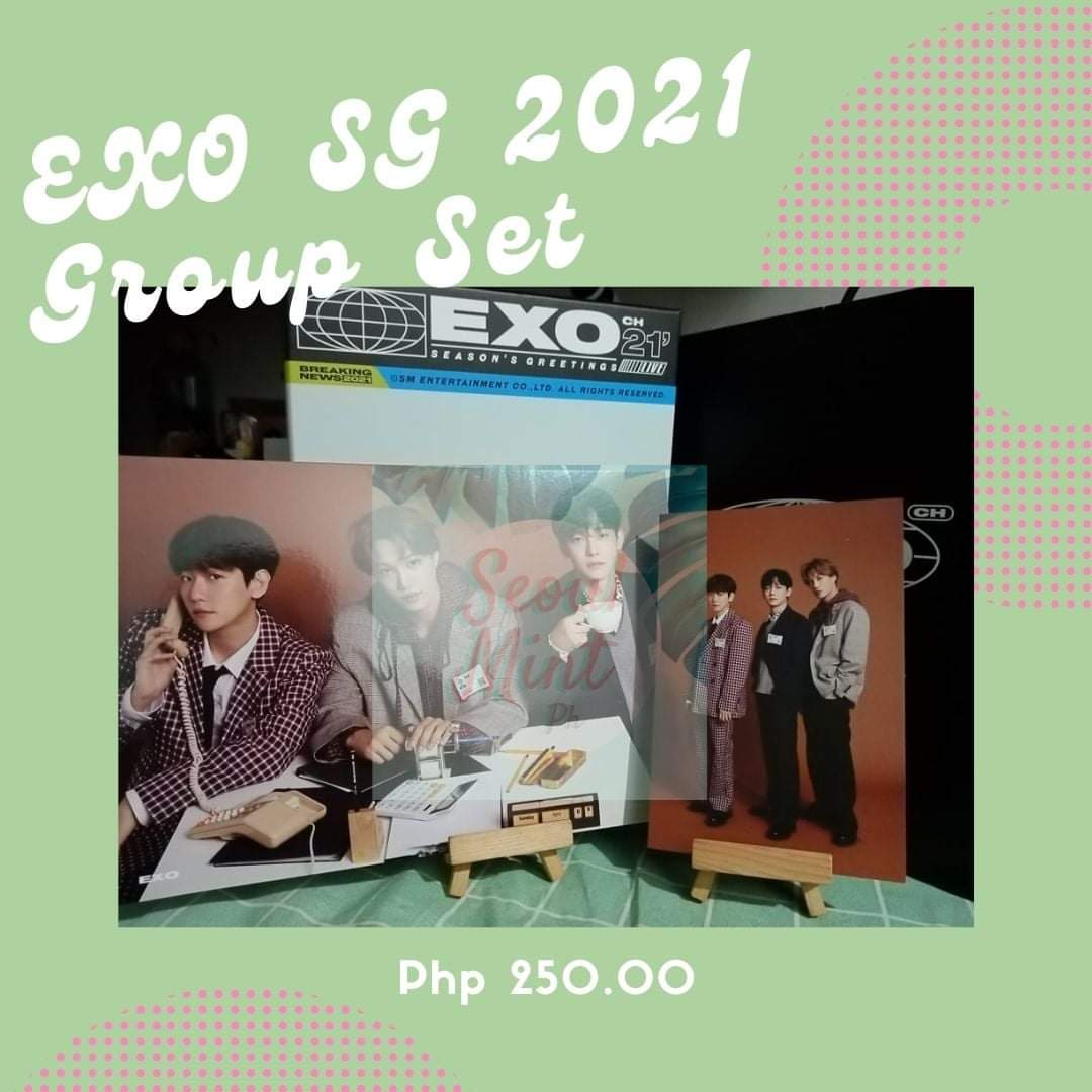  #SMPHMaySale EXO SG 2021 TINGI Group Set for 250 phpinclusions: as shown in photo belowwtb lfs exo seasons greetings sg 2021